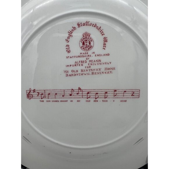 Alfred Meakin Old English Staffordshire Plate Red My Old Kentucky Home Design - Picture 3 of 5
